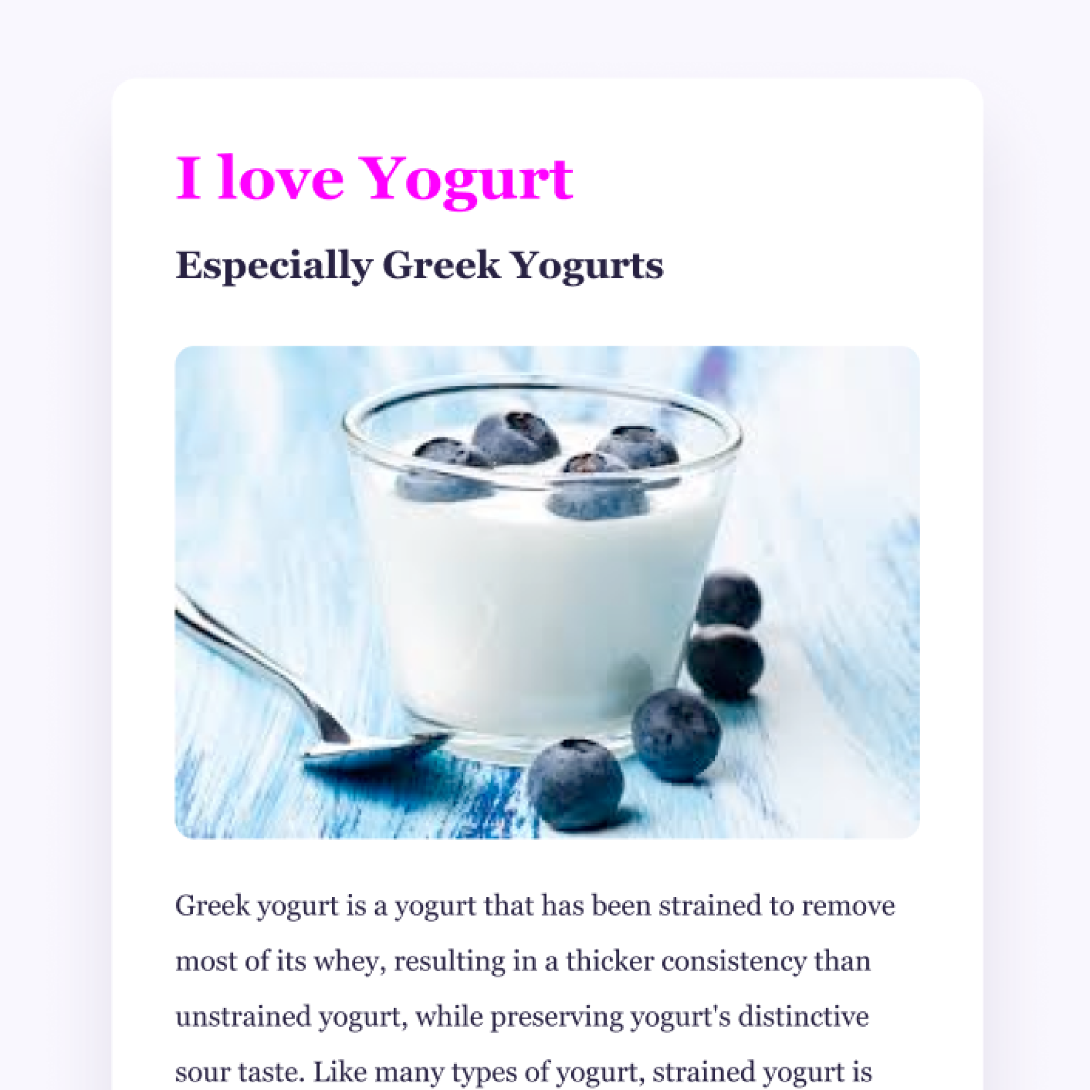 Yogurt app